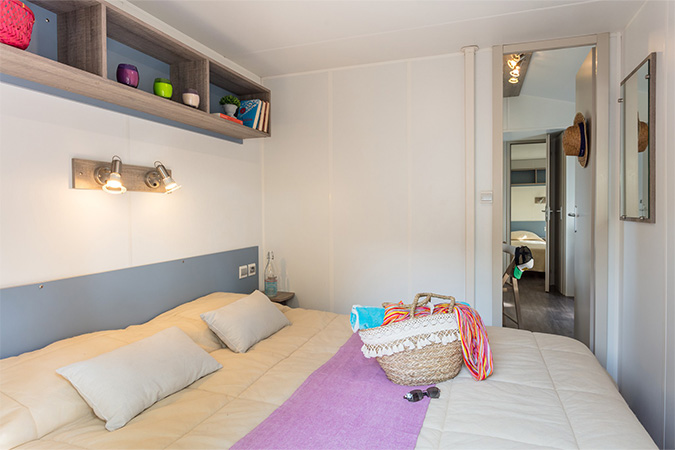 chambre matrimoniale du mobil-home Comfort